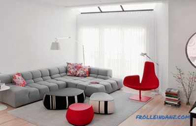 Notranjost dnevne sobe v stilu minimalizma - pravila in 70 idej za navdih
