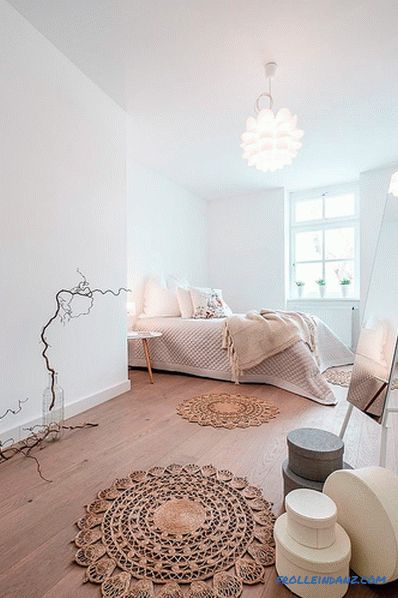 Spalnica v skandinavskem stilu - sproščujoča in elegantna oblika, 56 fotografskih idej