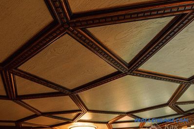Leseni strop to storite sami - proizvodnja in oblikovanje (+ fotografije)