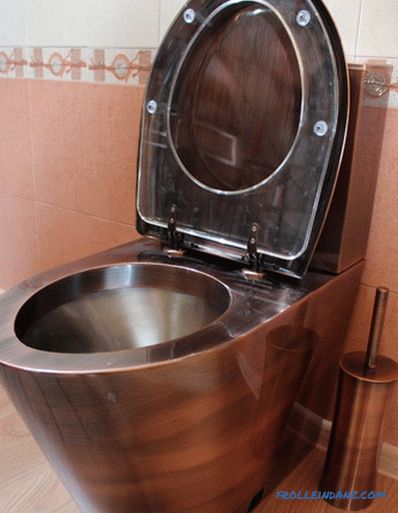 Vrste WC školjk na skledo, izpiranje, izpust in materiali za proizvodnjo + Photo