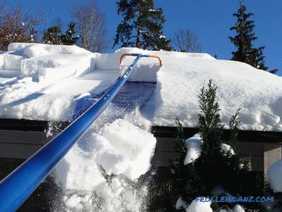 Kako odstraniti sneg s strehe z lastnimi rokami