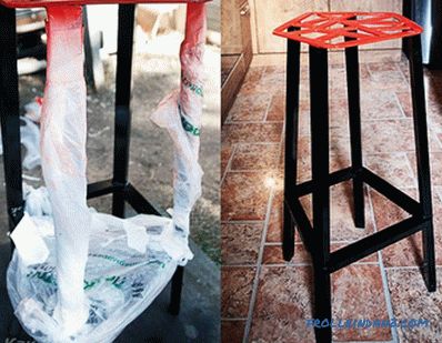 Barski stolček izdelava lastnih funkcij (+ fotografije, + risbe)